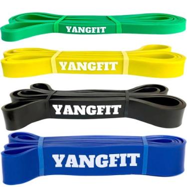 Imagem de Kit Super Band 4 Intensidades Elásticos Para Treino Yangfit 