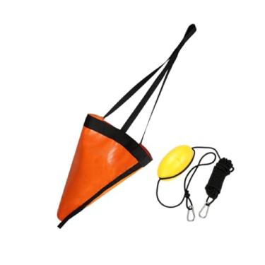Imagem de Pegciuho Kit de âncora de Barco de Pesca de Canoa à Deriva com Corda de Reboque de 30 Pés Acessórios Leves para Pesca de Caiaque Material de PVC Portátil, Laranja de 32 polegadas