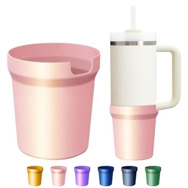 Imagem de Bota de silicone metálico fosco para Stanley Cup 850 g, capa protetora de manga alta compatível com Stanley H2.0 & Quencher Adventure Tumbler, protetor inferior de acessórios Stanley Cup, rosa claro