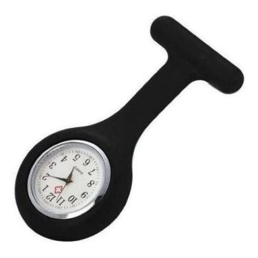 Imagem de Relógio De Lapela Enfermagem De Bolso Broche De Silicone,  Preto