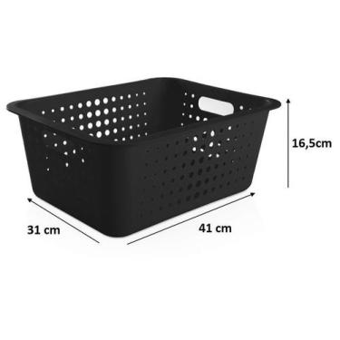 Imagem de Kit 3 Cesto Organizador 1,5-5-14,5l Closet Roupas Lavanderia Armário -