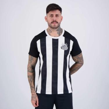 Imagem de Camiseta de Time Braziline Santos Matriz Preto e Branco - Masculino - M - Preto