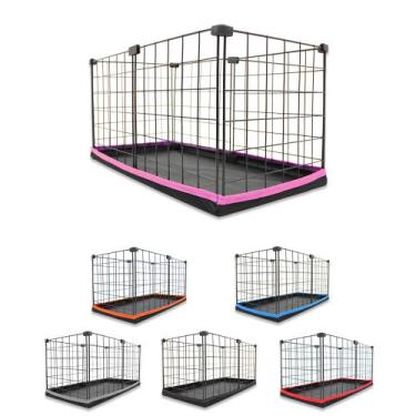 Imagem de Cercado Aramado Porquinho da Índia 30x60 Cm Preto com Bandeja Higiênic