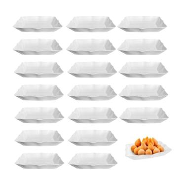 Imagem de Kit 20 Travessa Bandeja Salgados Batata Frita Lanches 23cm Resistente