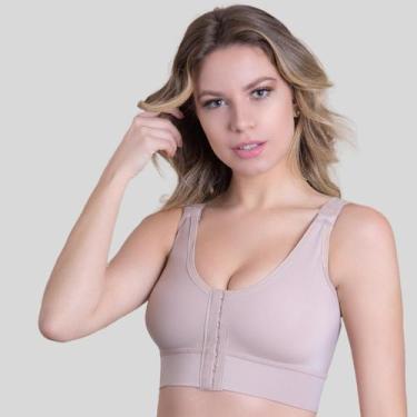 Imagem de Sutiã Pós-cirúrgico Alça Regulável Regata Emana New Form, PP, Marrom
