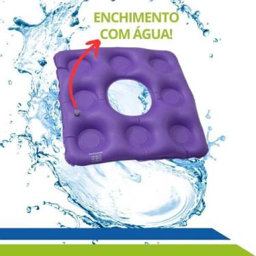 Imagem de Almofada Assento Caixa de Ovo Quadrada Água com Orifício Anti Escaras 
