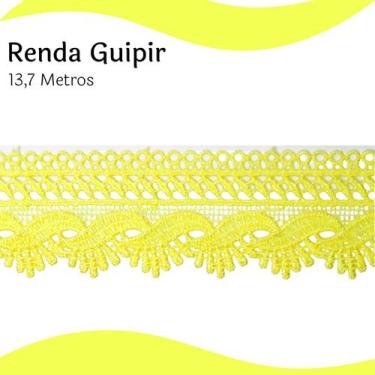 Imagem de Renda Guipír Amarelo Gema - Rolo Com 13,7 Metros - Chl589 - Nybc