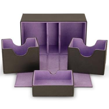 Imagem de Infinity Vault Premium Commander Deck Box – MTG Deck Box for 200+ Double Sleeved Cards – Dual Sideloading Case with Dice Tray – TCG, Lorcana, Magic the Gathering Organizer