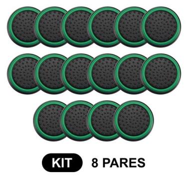 Imagem de 8 Pares de Grips p/ controle Anti Derrapante Silicone Botão Analógico 