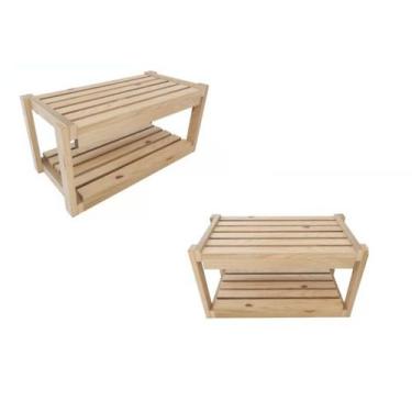 Imagem de Kit com 2 Sapateirasde madeira treliça 2 Prateleiras Oferta - Technox