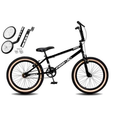 Imagem de Bicicleta Aro 20 BMX PRO X S1 Faixa Bege V-Brake e Rodinhas,Preto