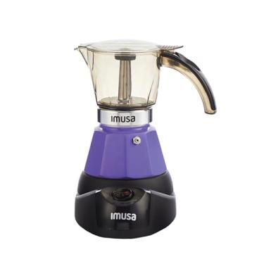 Imagem de Imusa Máquina de café expresso elétrica para 3 xícaras com base destacável, roxa