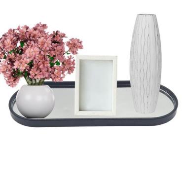 Imagem de Bandeja Decorativa de Vidro Multiuso Oval - FWB, Preto