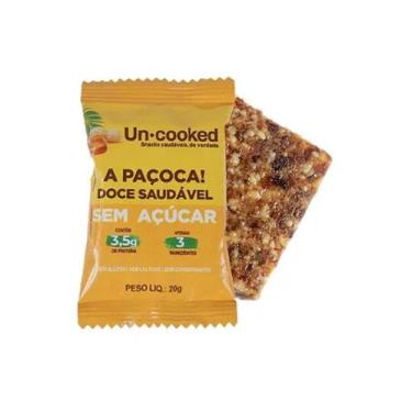 Imagem de Paçoca Uncooked 3 Ingredientes Sem Glúten Lactose Açúcar 20g