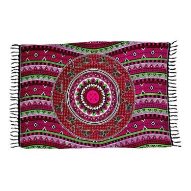 Imagem de Canga de Praia Indiana Mandala - Azul - Besakih, Fucsia