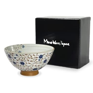 Imagem de MINO WARE JAPAN Tigela de arroz de cerâmica japonesa estilo tradicional Chawan, pode ir à lava-louças e ao micro-ondas, feita no Japão (Kohiki Kozakura, média (oohira))