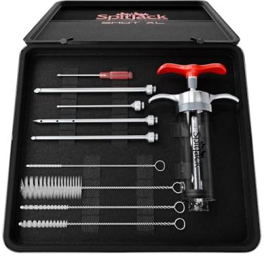 Imagem de SpitJack SPITJACK SHOT XL Seringa injetora de carne para fumar. Kit de injeção de marinada de peru e sabor de peito Acessórios de churrasco e presente de cozinha para homens. Aço inoxidável 4 agulhas