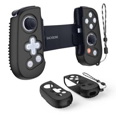 Imagem de Capa protetora para controle de jogos Backbone One Mobile com cordão, capa de silicone compatível com Backbone One Mobile Gaming Controller Handle 1ª 2ª geração (preto)