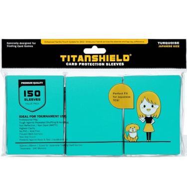 Imagem de TitanShield (Manga 150/Titã Azul) Pequeno Tamanho Japonês Protetor de Cartas Colecionáveis para Yu-Gi-Oh, Cardfight!! Vanguard & Mais