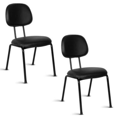 Imagem de Cadeira Ágata Secretária Pé Palito L Duplo Kit 02 Material Sintético P