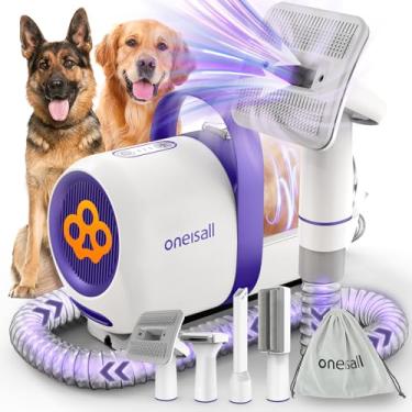 Imagem de oneisall Aspirador de pelos para cães e kit de cuidados para cães/aspirador de cabelo para cães de baixo ruído 12 kpa, aspirador de pó para queda de pelos de animais de estimação e limpeza doméstica