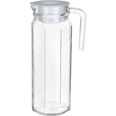 Imagem de Jarra Suco água Home&co Tampa Branca Vidro 1l 24x8x8cm Transparente
