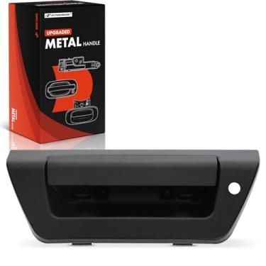 Imagem de A-Premium Alça de metal atualizada para porta traseira com fechadura compatível com Ford F-150 F150 2015 2016 2017, preto texturizado, número de substituição FL3Z-9943400-HA