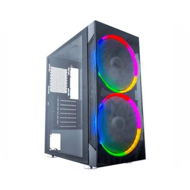 Imagem de Gabinete Gamer K-Mex Anjo de Combate CG-04A1, 2 Fans, Preto