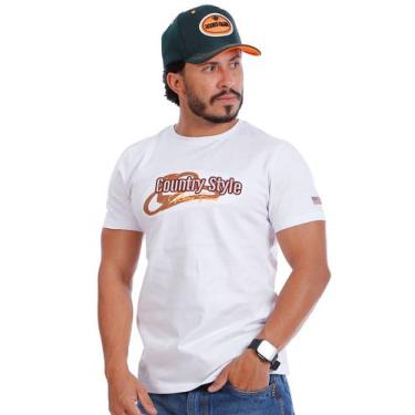 Imagem de Camiseta Masculina Branca Country Bordada - Rodeo Farm, GG