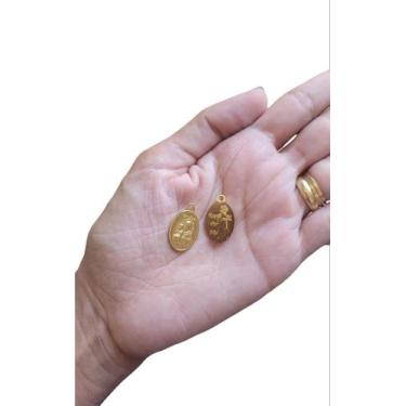 Imagem de Kit 100 Medalhas São José 2cm Dourada Medalhinha - caf