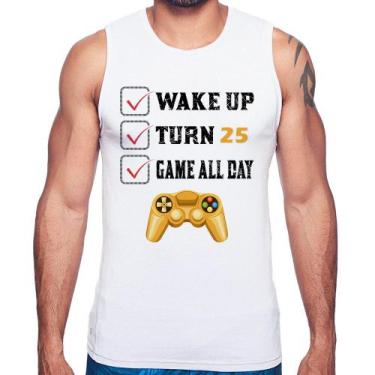 Imagem de Regata Wake Up, Turn 25, Game All Day - Foca na Moda, Branco, G
