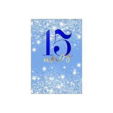 Imagem de Painel De Festa Vertical 1,50 x 2,20 - 15 Anos Efeito Glitter Azul 201
