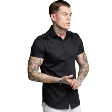 Imagem de Camisa Social  Masculino Manga Curta Slim Fit Varias Cores - Volgue, P