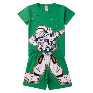 Imagem de Pijama Infantil Masculino Verão Astronaut - Hey Kids - Verde - HeyKids