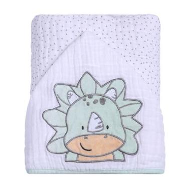 Imagem de Toalha Soft Banho Bebê 90cm x 75cm 3 Camadas PAPI, DINO