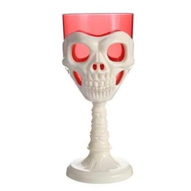 Imagem de Taça Halloween - Branca com Vermelho - Caveira - 250ml - 1 unidade - S