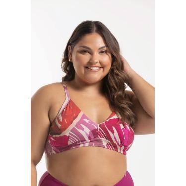 Imagem de Top Biquíni Fixo com Alças Reguláveis Sem Bojo - Cor De Cacau, GG, Fol