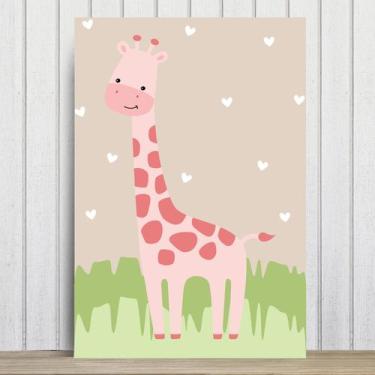 Imagem de Placa Decorativa Infantil Safari Menina Girafa 30x40cm - Quartinhos