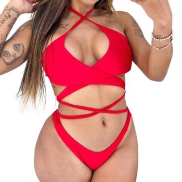Imagem de Biquini com BojoTrançado Sexy Decotado Com Bojo - Gringas Model, Verme