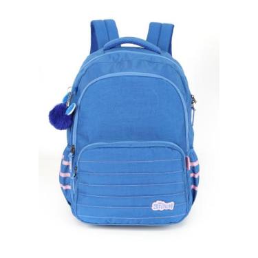 Imagem de Mochila de Costas 18" Up4You Notebook Stitch Bordado Azul - Luxcel