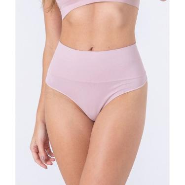 Imagem de Calcinha fio dental sem costura, cintura alta, com reforço na barriga
