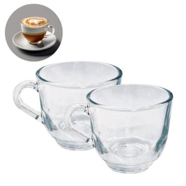 Imagem de Kit 2 Melhores Xicaras De Cafe/ Cha 150ML Vidro Transparente - PRATICA