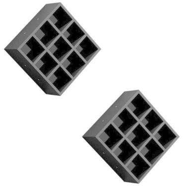 Imagem de Kit 2 Suporte Porta Toalha Alice 9 Nichos Toalheiro Multiuso preto