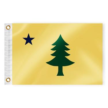 Imagem de Bandeira náutica original do estado do Maine, 30,5 x 45,7 cm, dupla face, 3 camadas, ME, bandeira marítima, nylon, pequeno iate, vela, pontão, barco, quadriciclo, caminhão, jipe, motocicleta,