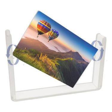 Imagem de Porta Retrato Giratório Cristal Moldura Acrílico Suporte A6 Foto Displ