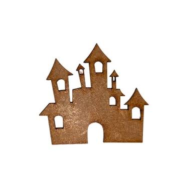 Imagem de Pacote 10 Aplique Decorativo Castelo 5x5,5 Mdf Madeira Laser - ATACADÃ