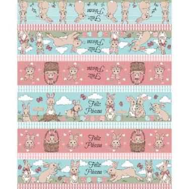 Imagem de Tecido Estampado Páscoa Digital - Barrado Feliz Páscoa (0,50x1,40) - C