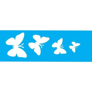 Imagem de Stencil Opa 10 x 30 cm - Borboletas - 719 - Opa Criando Arte