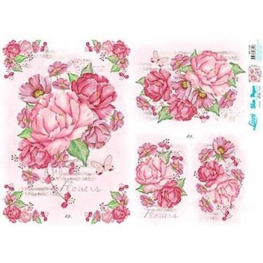 Imagem de Slim Paper Decoupage Lili Negrão 33,8 x 47,3 cm - SPL1-006 Peônias - L