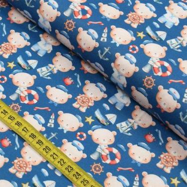 Imagem de Tecido Estampado para Patchwork - Ursinhos No Mar (0,50x1,40) - Fabric